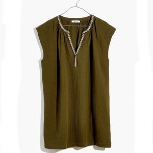 Madewell Embroidered Lightspun Cover-Up Tunic | Size M | Color: Kale